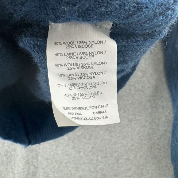 J Crew Sweater Womens PS Petite Small Wool Blend Blue Cable Knit V-Neck Long Slv - Picture 8 of 12